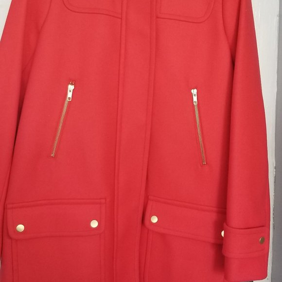 J.Crew Wool Melton Duffle Coat with Hood - Picture 3 of 11